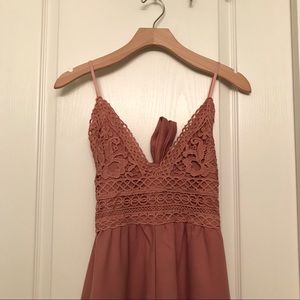 Pink lace romper
